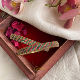 Gold Look Alike AD Stone Bangle Set - Red, Green - G11734